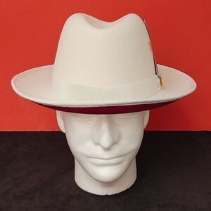 MEN'S MONTIQUE 2 3/4" BRIM TWO TONE BOTTOM 100% WOLL FELT FEDORA HAT. H84